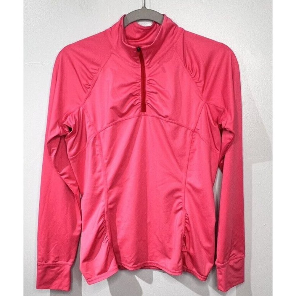 Athleta Intrepid Sun Shield Pink Pullover Jacket Quarter Zip Size M Athleisure
